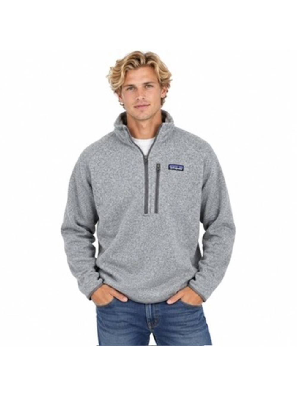 Patagonia Better Sweater 1/4 Zip Fleece Pullover Men's Size L Stonewash Gray